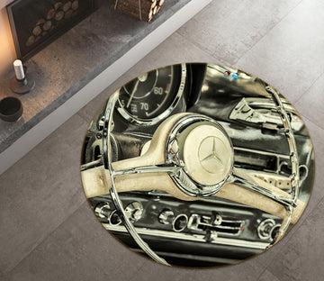 3D Car Steering Wheel 74148 Round Non Slip Rug Mat