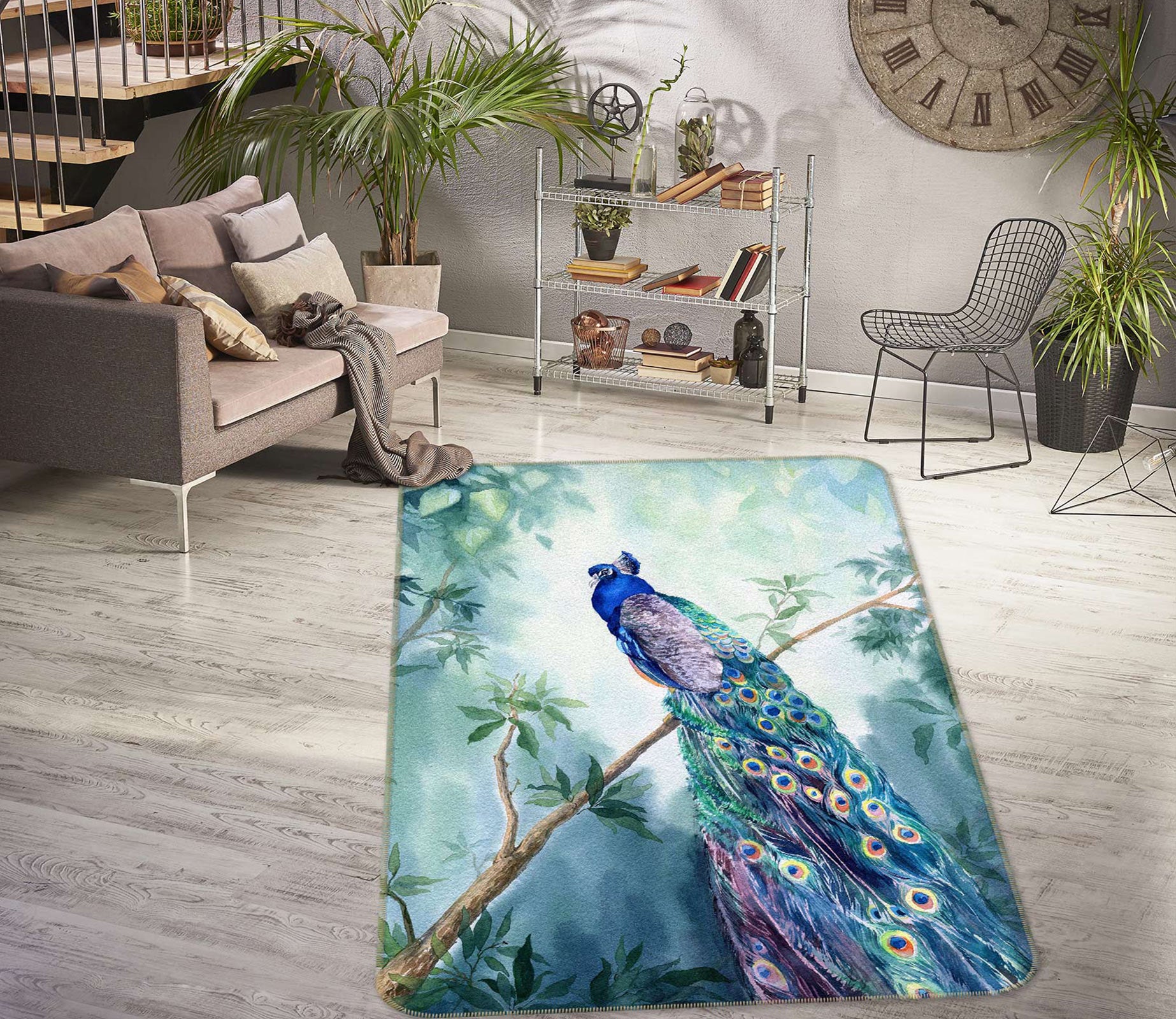 3D Peacock 33069 Non Slip Rug Mat