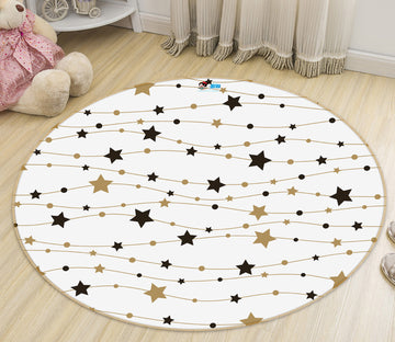 3D Five-Pointed Star 73027 Round Non Slip Rug Mat