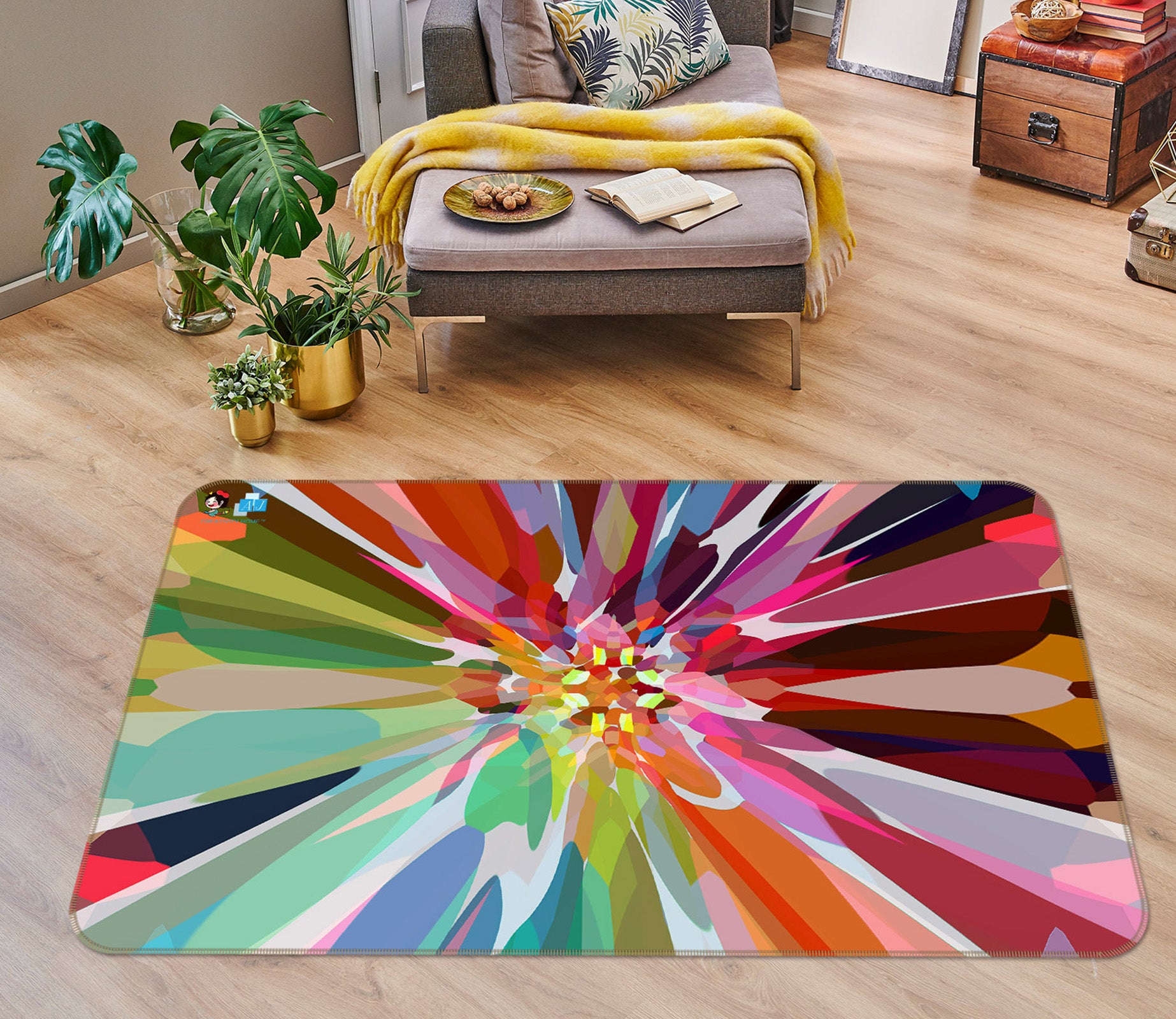 3D Color Flower 19160 Shandra Smith Rug Non Slip Rug Mat
