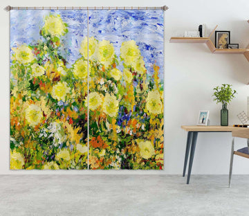 3D Yellow Flowers 264 Allan P. Friedlander Curtain Curtains Drapes Curtains AJ Creativity Home 