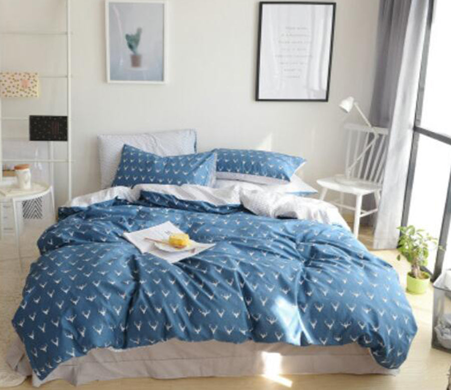 3D Blue Elk Pattern 20288 Bed Pillowcases Quilt