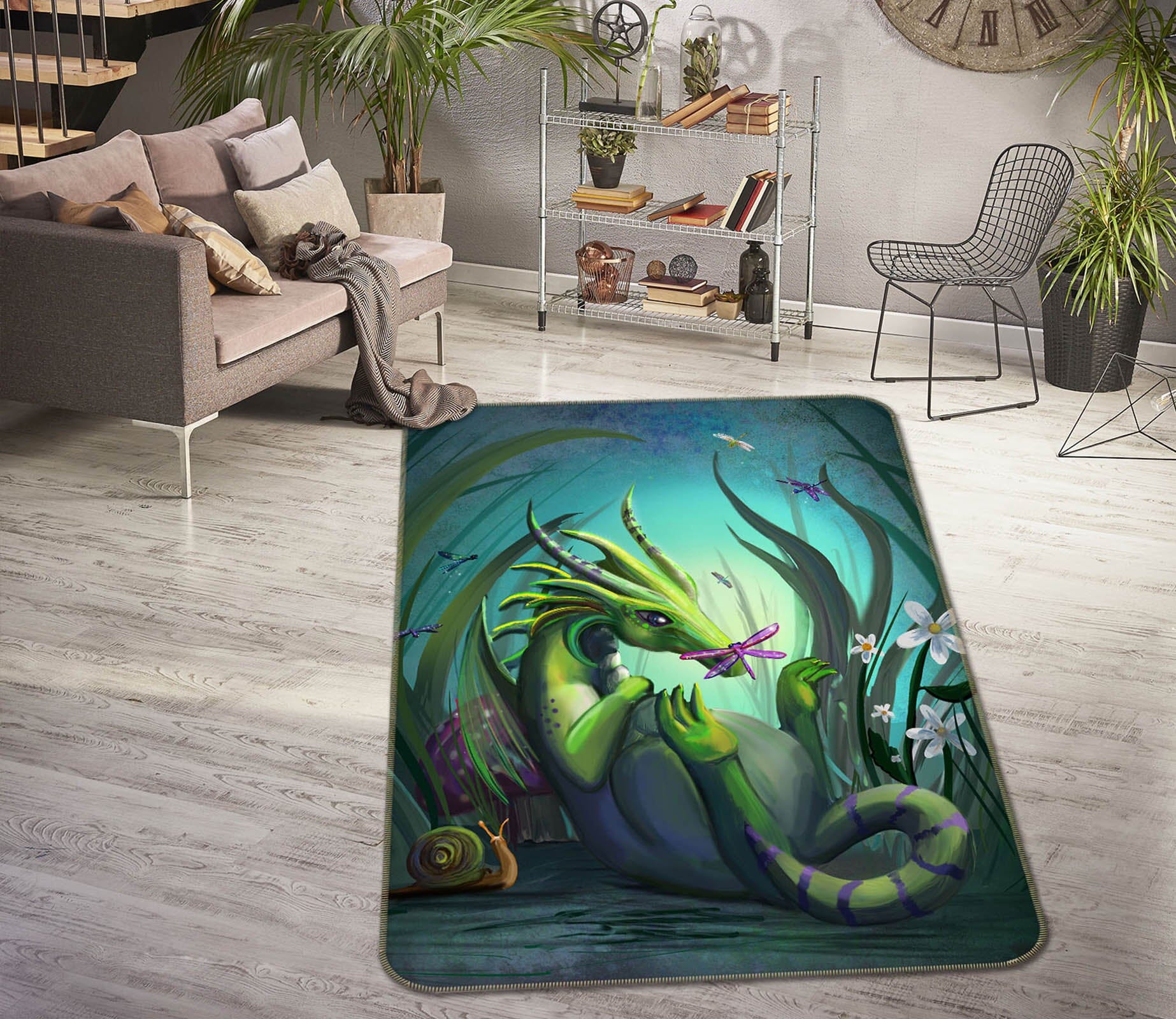 3D Valley Snake 3028 Rose Catherine Khan Rug Non Slip Rug Mat Mat AJ Creativity Home 