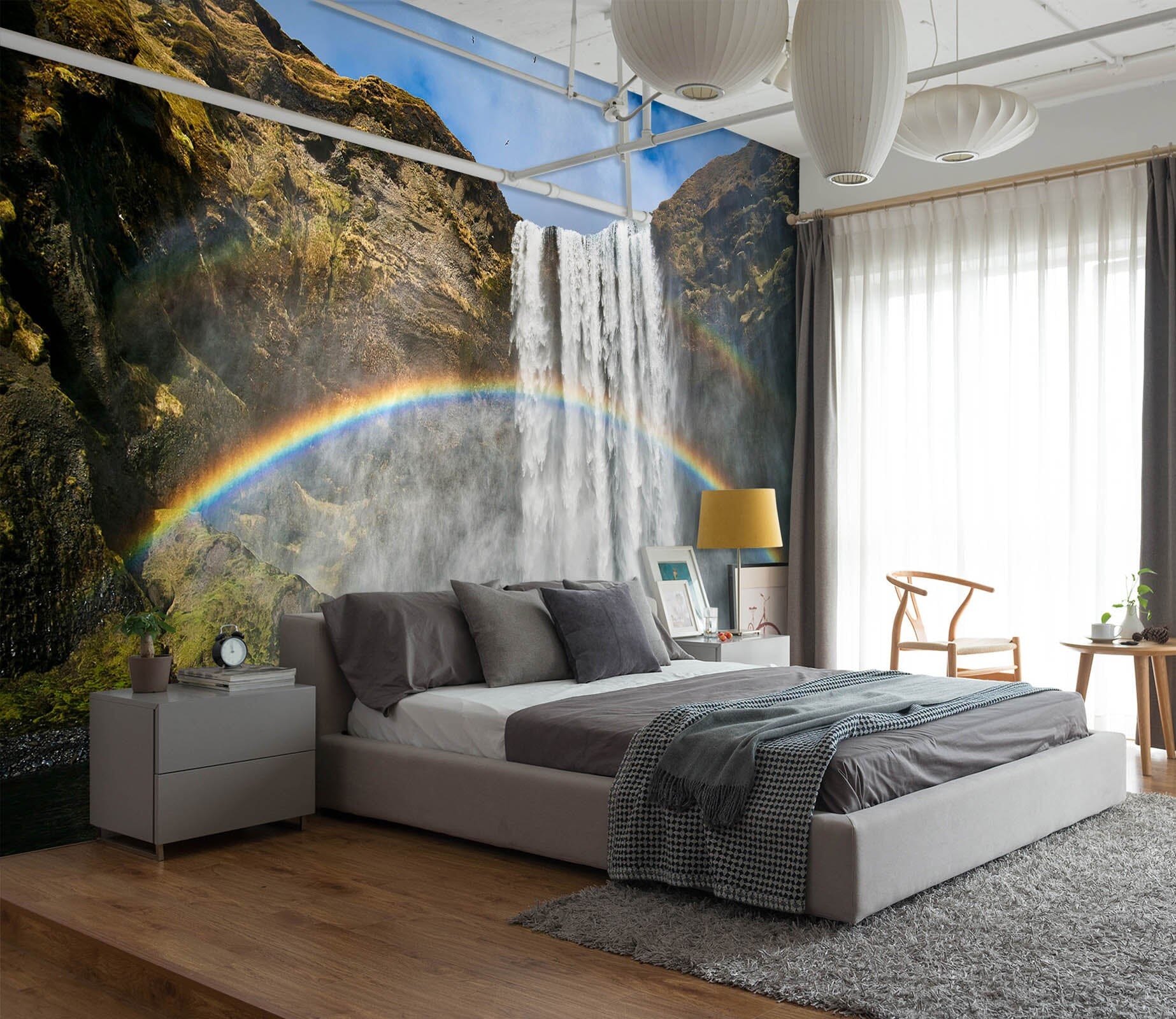 3D Waterfall Rainbow 1428 Marco Carmassi Wall Mural Wall Murals Wallpaper AJ Wallpaper 2 
