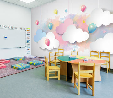 3D Colorful Cloud Balloon 040 Wall Murals Wallpaper AJ Wallpaper 2 