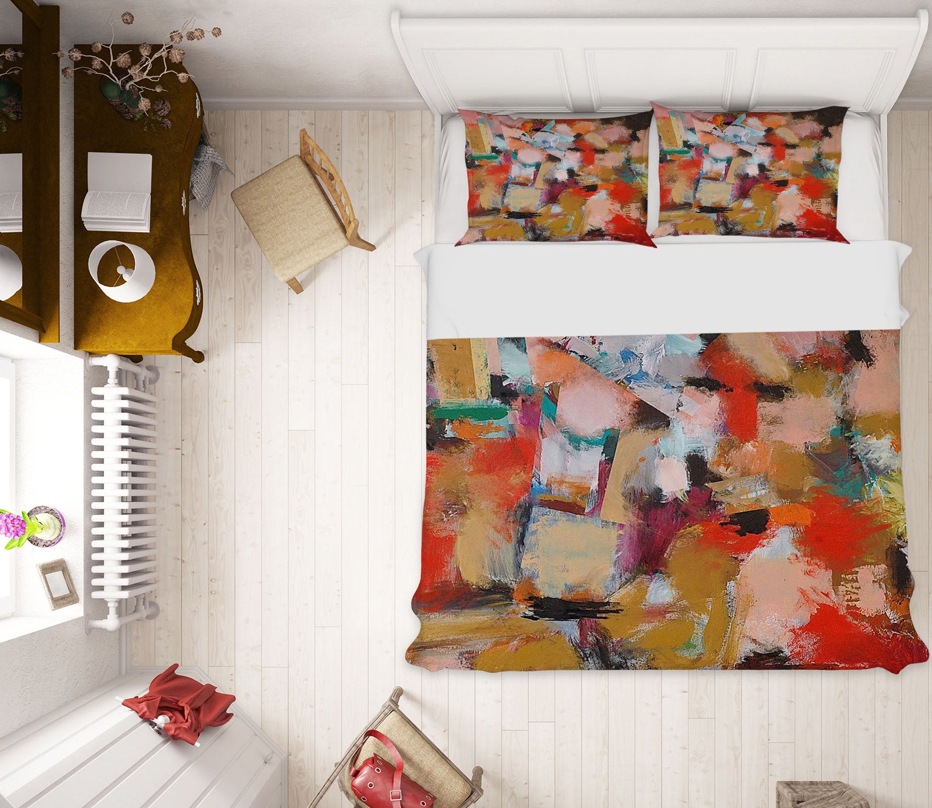 3D Abstract Red 1021 Allan P. Friedlander Bedding Bed Pillowcases Quilt