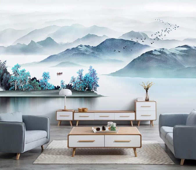 3D Water Mountain 554 Wall Murals Wallpaper AJ Wallpaper 2 
