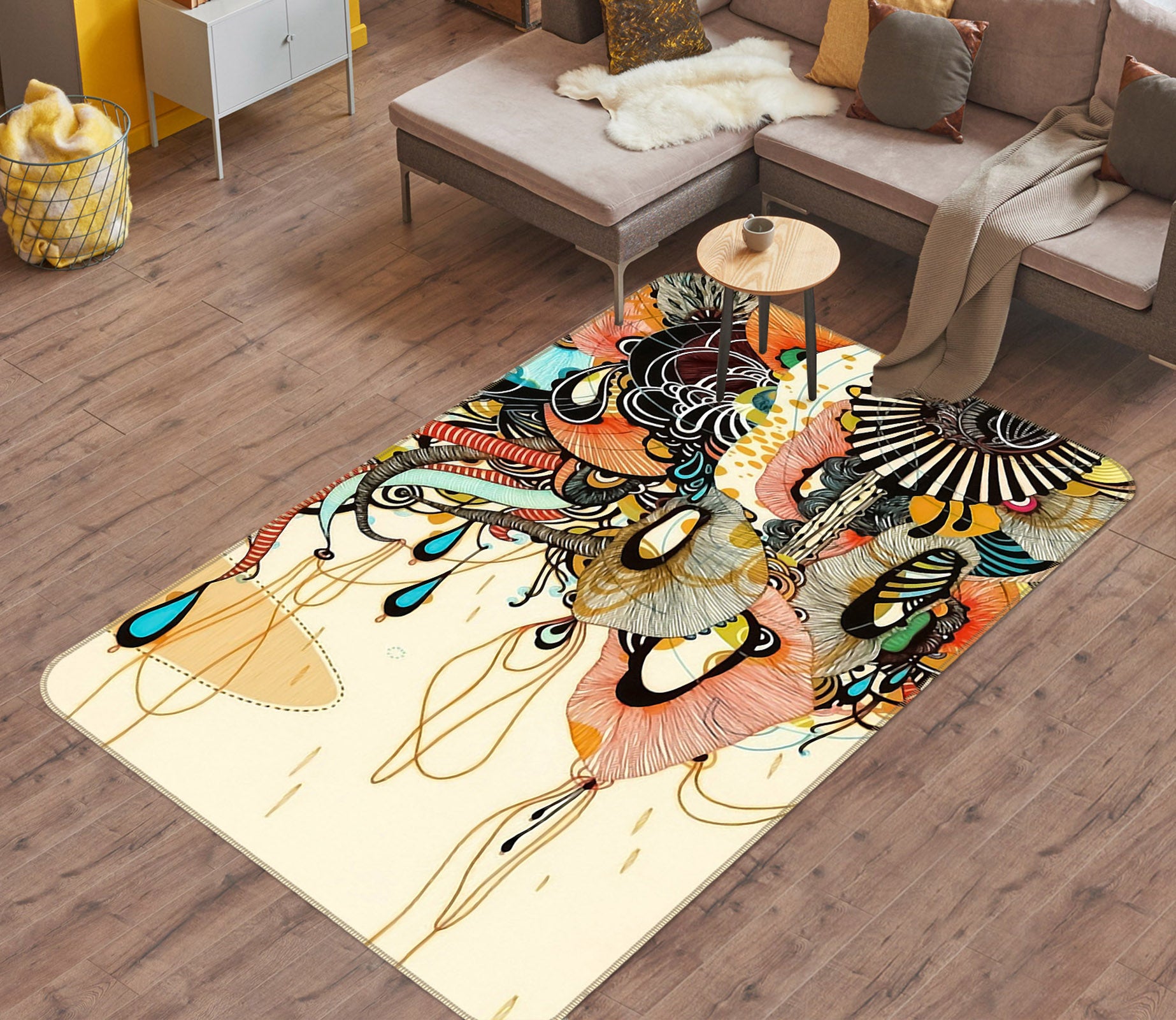 3D Pattern 65019 Non Slip Rug Mat