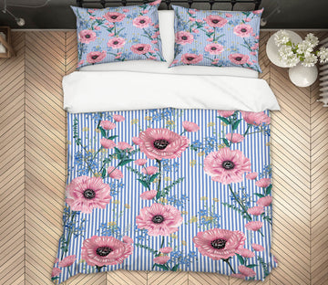 3D Pink Flower Pattern 60248 Bed Pillowcases Quilt