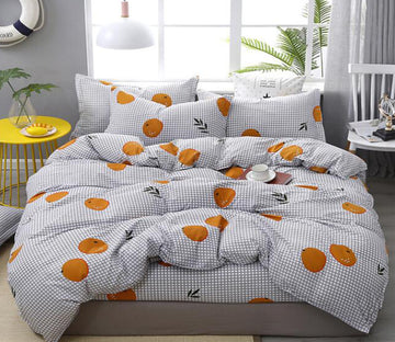3D Lattice Orange 2140 Bed Pillowcases Quilt