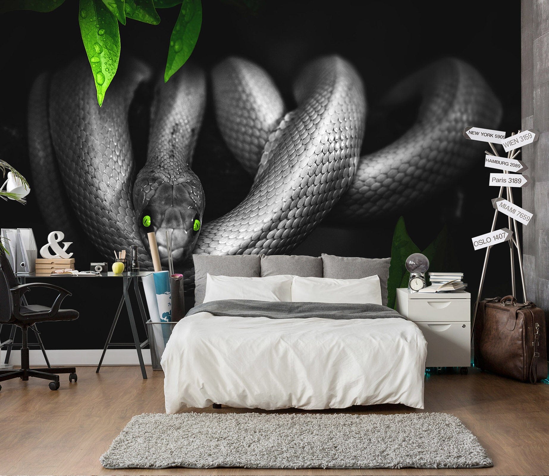 3D Black Snake 264 Wall Murals Wallpaper AJ Wallpaper 2 
