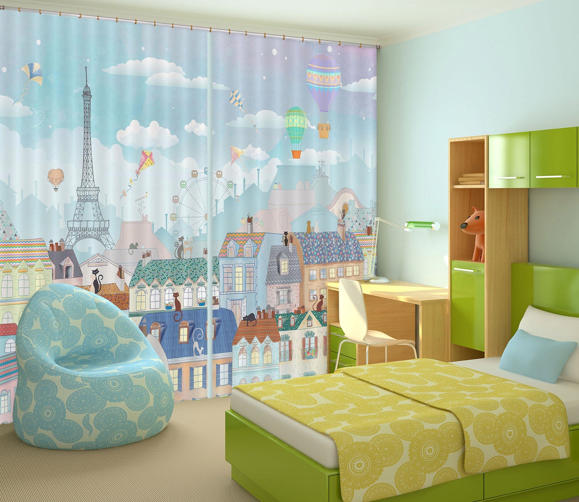 3D Color City 751 Curtains Drapes Wallpaper AJ Wallpaper 