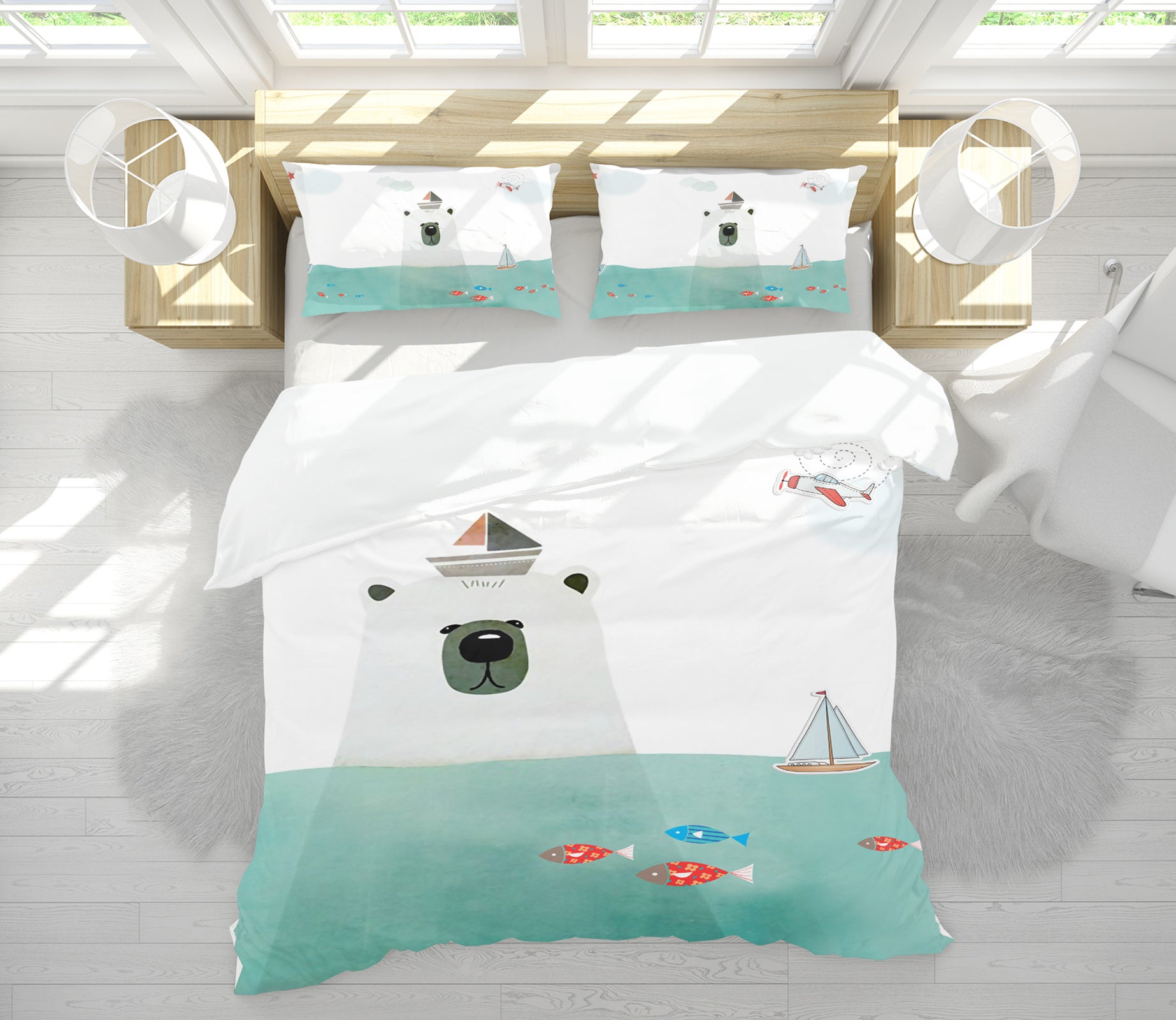 3D Polar Bear 12099 Bed Pillowcases Quilt
