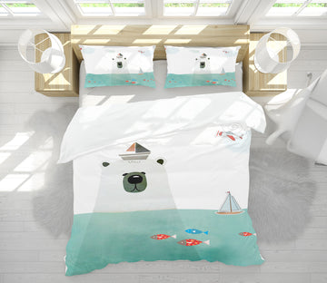 3D Polar Bear 12099 Bed Pillowcases Quilt