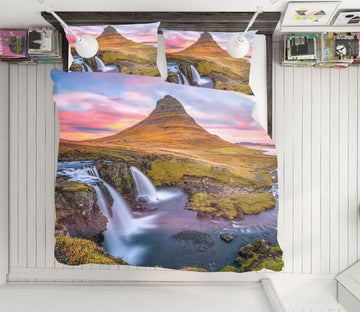 3D Mountain Waterfall 065 Marco Carmassi Bedding Bed Pillowcases Quilt