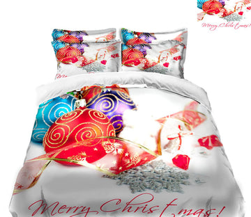 3D Colored Balls 45066 Christmas Quilt Duvet Cover Xmas Bed Pillowcases