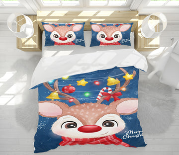 3D Deer 51056 Christmas Quilt Duvet Cover Xmas Bed Pillowcases