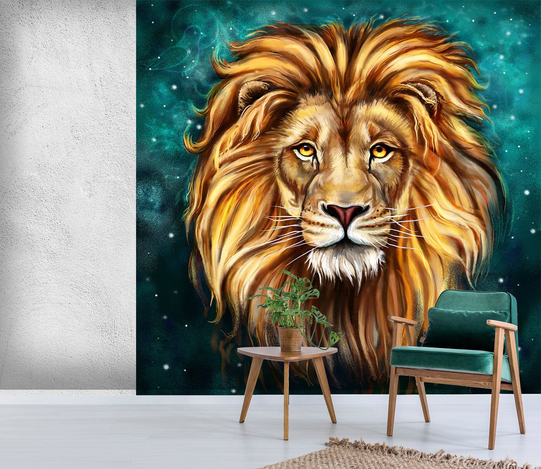 3D Lion Head Pattern 326 Wall Murals Wallpaper AJ Wallpaper 2 