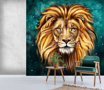 3D Lion Head Pattern 326 Wall Murals