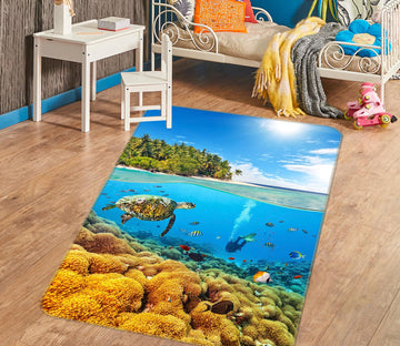 3D Sea Turtle 172 Animal Non Slip Rug Mat