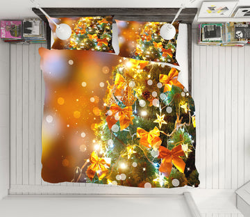 3D Tree Bow Pendant 50017 Christmas Quilt Duvet Cover Xmas Bed Pillowcases