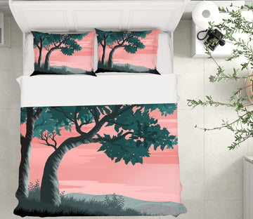 3D Pink Sky Tree 19176 Bed Pillowcases Quilt