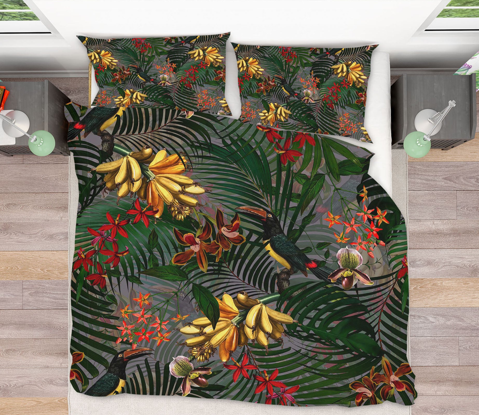 3D Banana Flower 111 Uta Naumann Bedding Bed Pillowcases Quilt