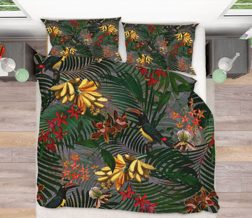 3D Banana Flower 111 Uta Naumann Bedding Bed Pillowcases Quilt