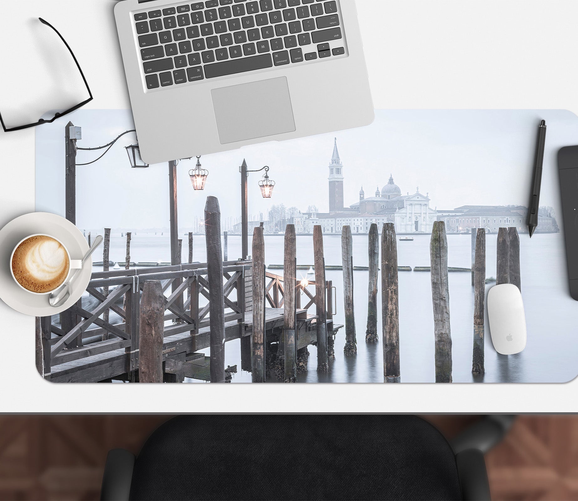 3D Wooden Bridge 7725 Assaf Frank Desk Mat