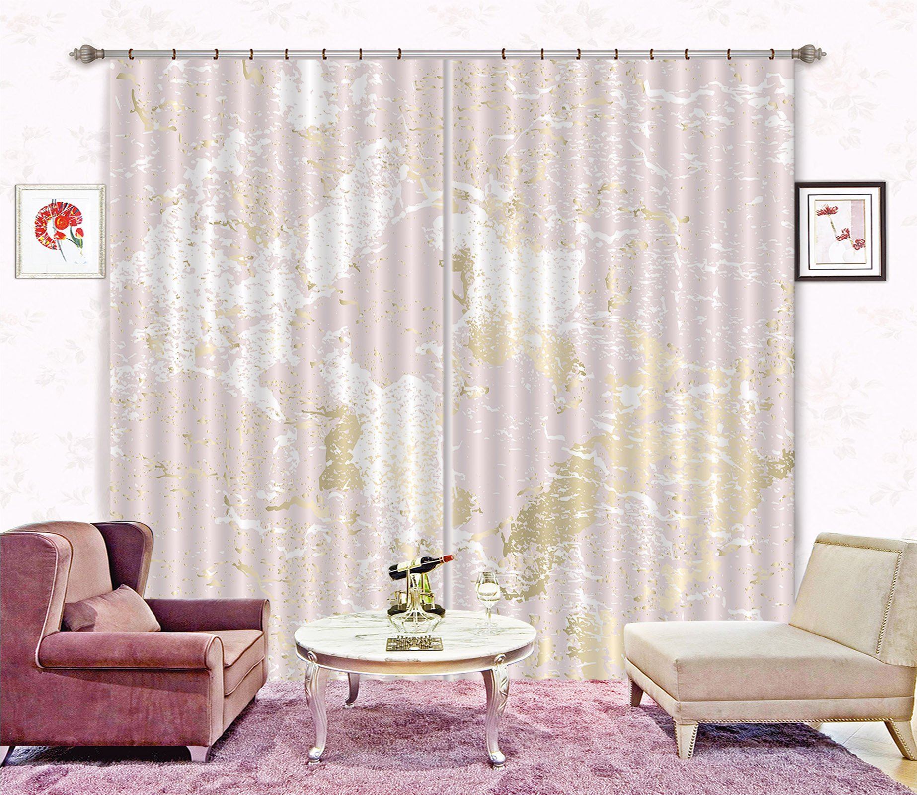 3D Abstract White Powder 79 Curtains Drapes Curtains AJ Creativity Home 