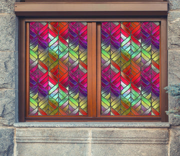 3D Color Square 207 Window Film Print Sticker Cling Stained Glass UV Block
