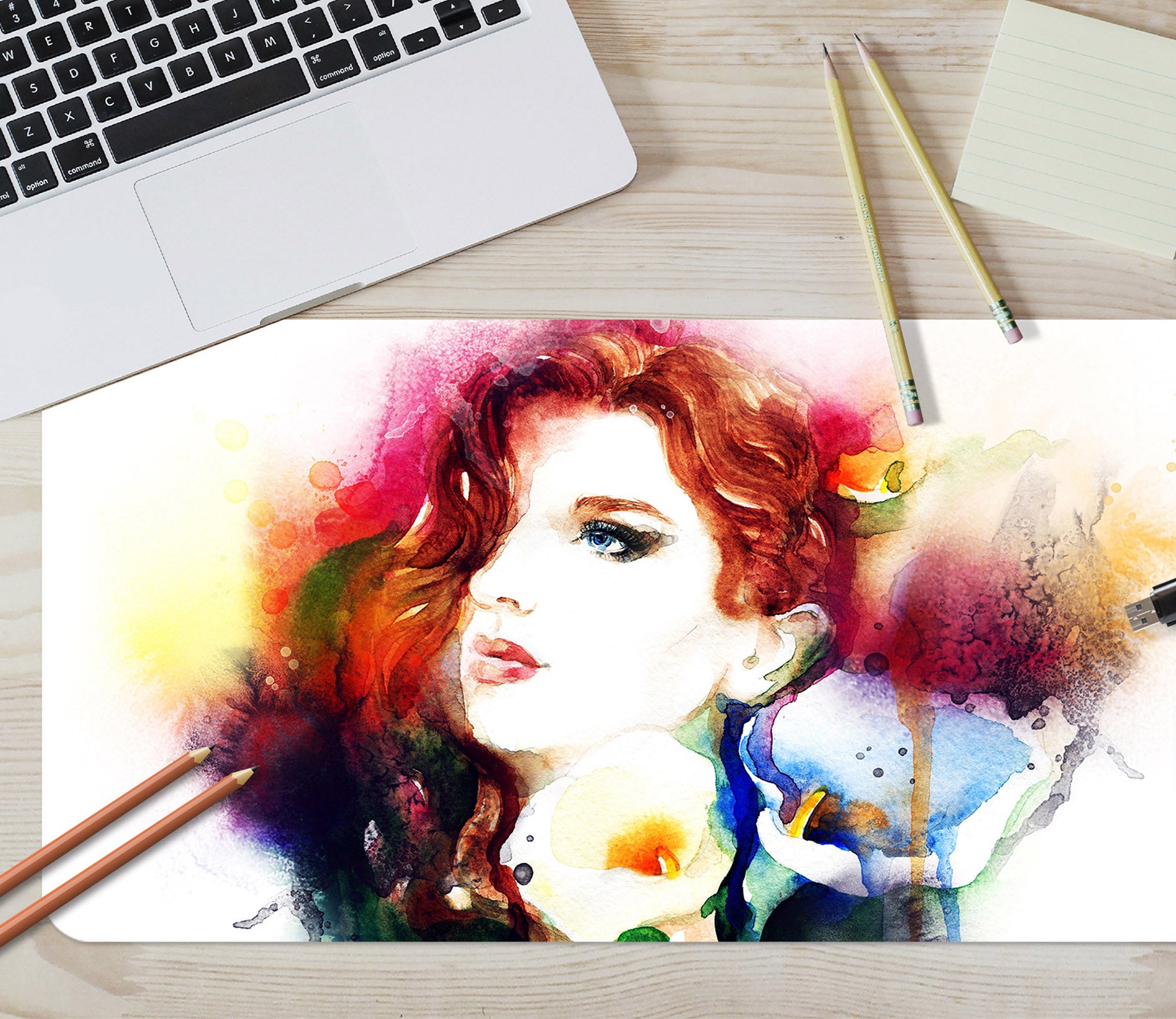3D Female Flowers 17112 Desk Mat