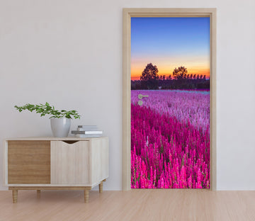 3D Pink Red Flower Field 10701 Assaf Frank Door Mural