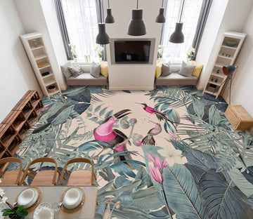 3D Jungle Pink Bird 104138 Andrea Haase Floor Mural