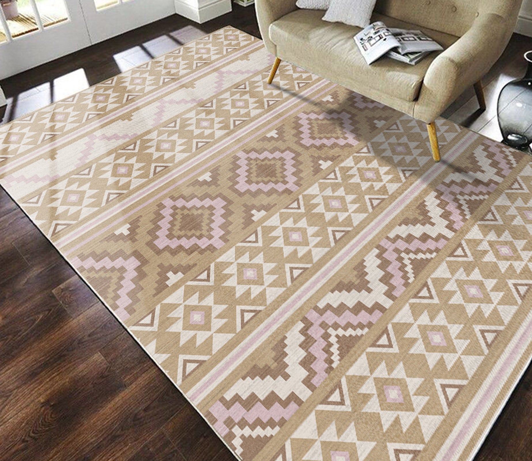 3D Colored Geometric Pattern WG548 Non Slip Rug Mat Mat AJ Creativity Home 