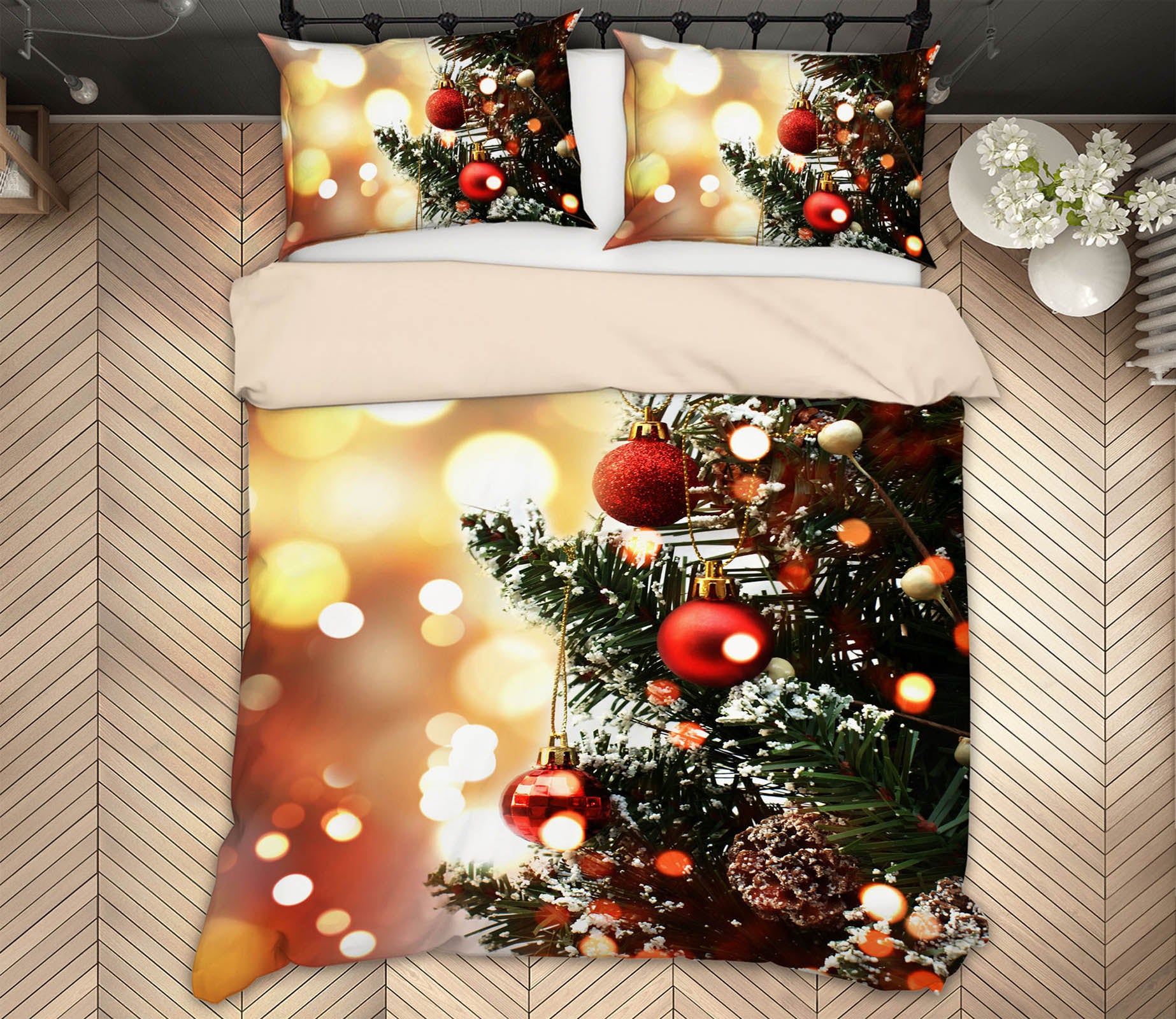 3D Christmas Tree 63173 Bed Pillowcases Quilt
