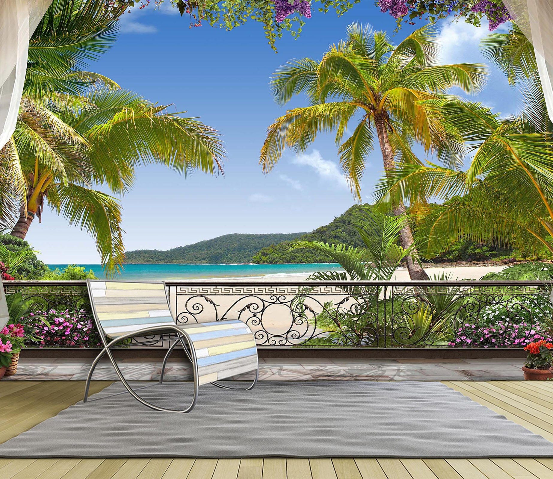 3D Coconut Palm Tree 2049 Wall Murals Wallpaper AJ Wallpaper 2 