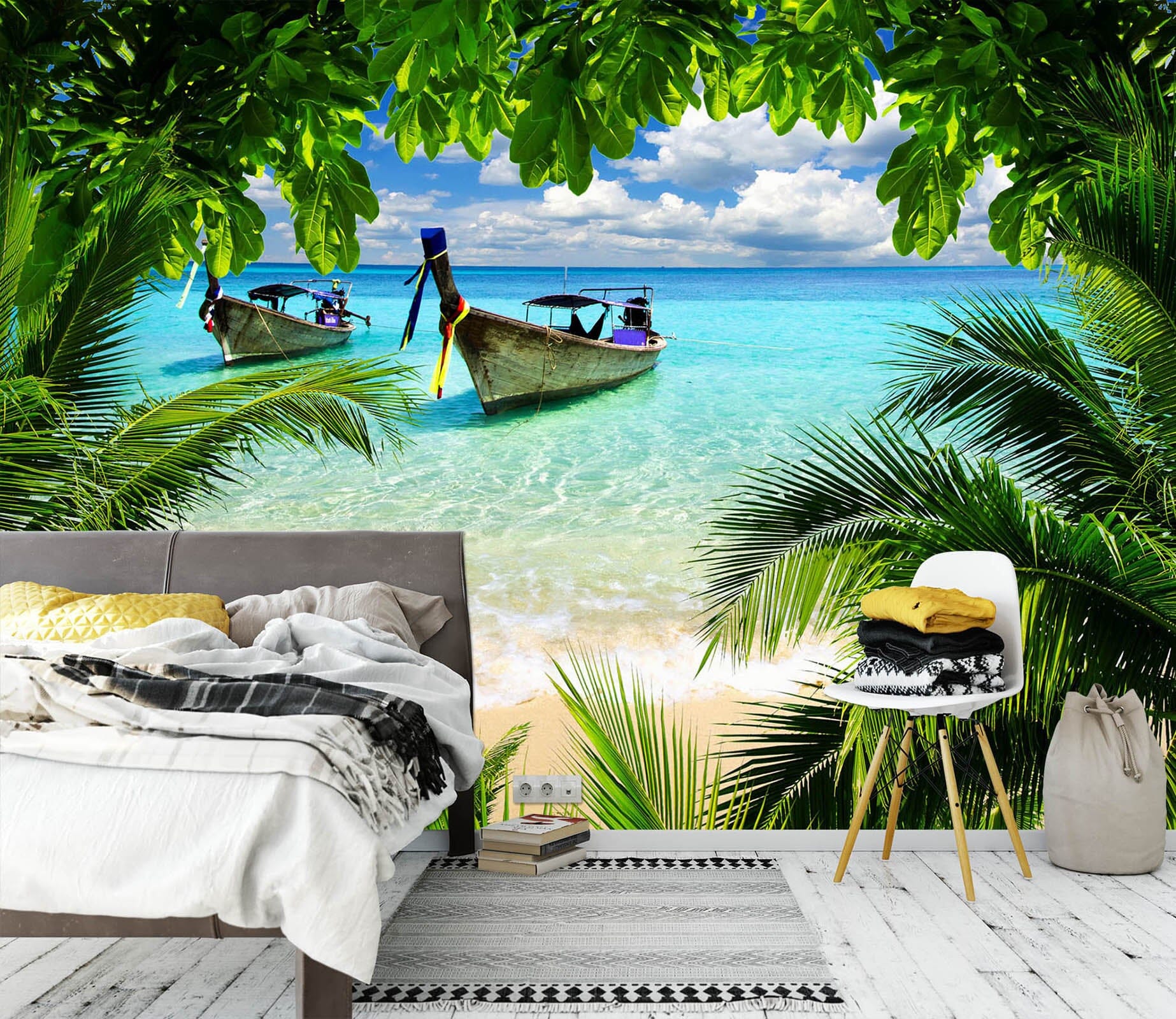 3D Sea Boat 1102 Wall Murals Wallpaper AJ Wallpaper 2 