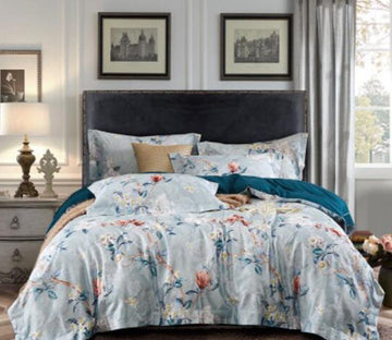 3D Light Blue Flower 14121 Bed Pillowcases Quilt