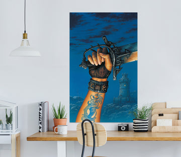 3D Sword In Hand 8080 Ciruelo Wall Sticker