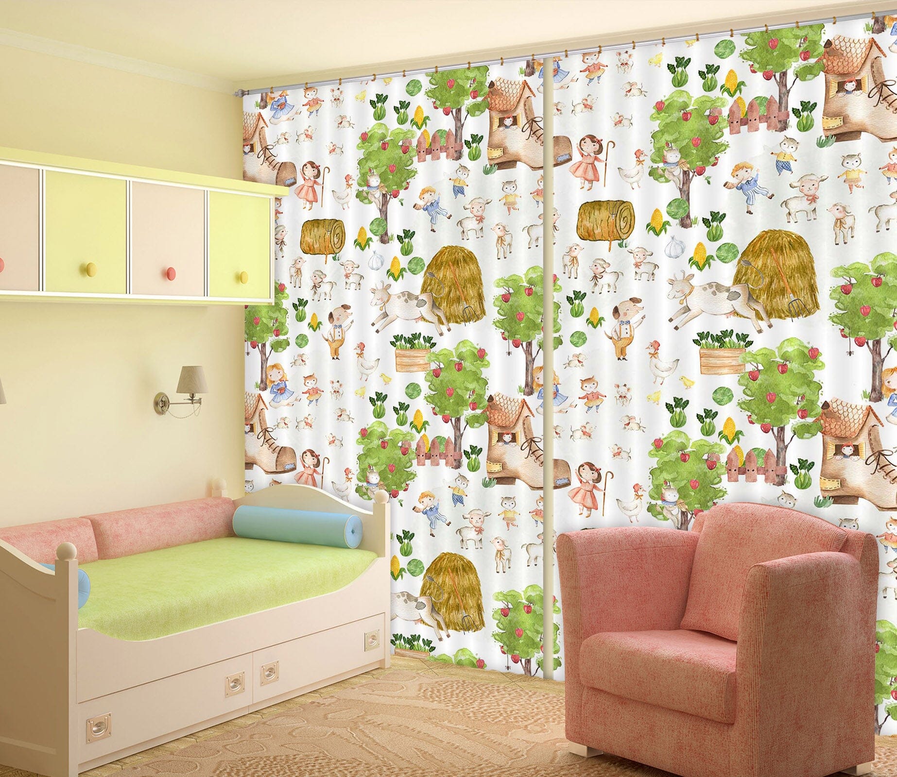 3D Sheep Shoe House 105 Uta Naumann Curtain Curtains Drapes Curtains AJ Creativity Home 