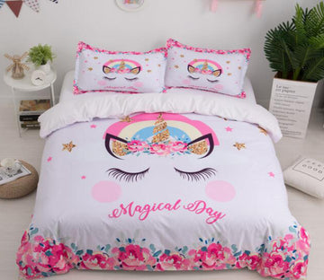 3D Ear Rainbow 2168 Bed Pillowcases Quilt