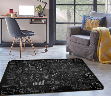 3D Black White Pattern 76288 Non Slip Rug Mat