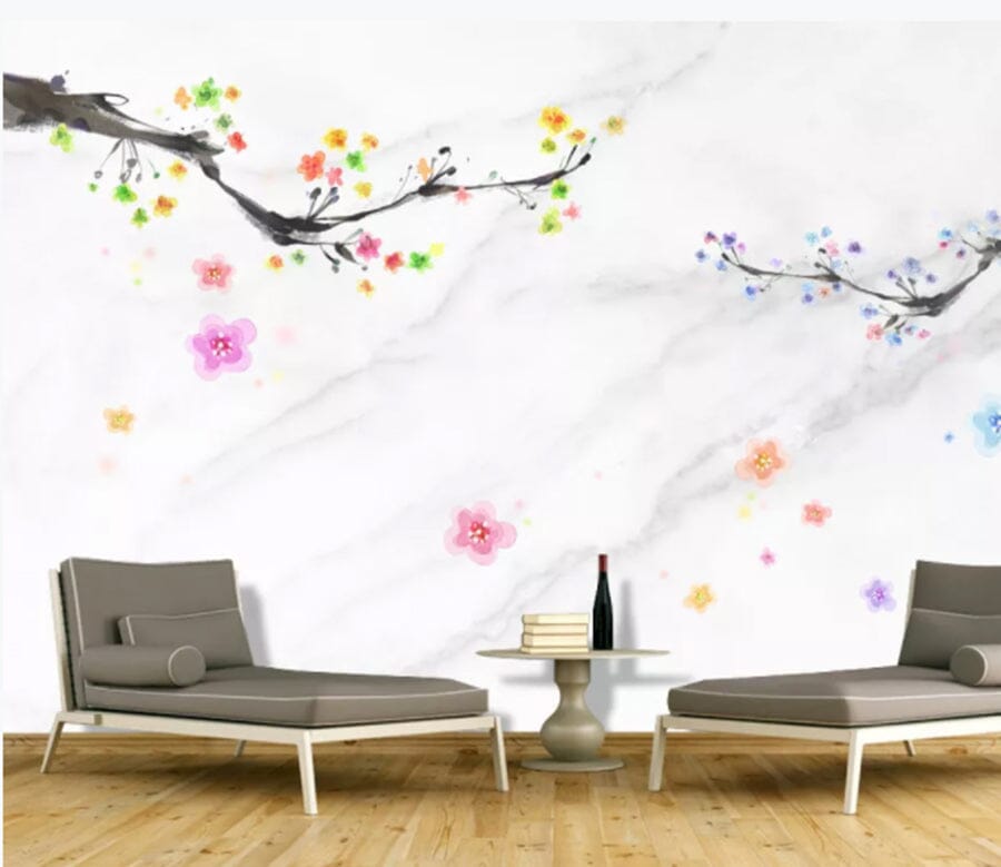 3D Colored Petals WC763 Wall Murals Wallpaper AJ Wallpaper 2 