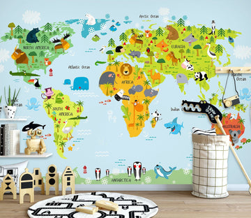 3D Color Pattern 2051 World Map Wall Murals Wallpaper AJ Wallpaper 2 