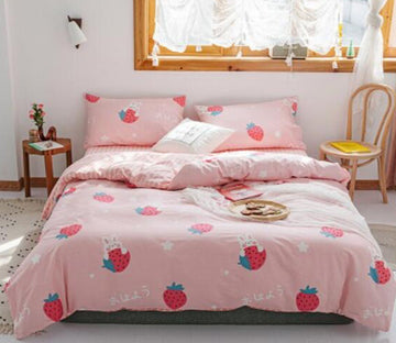 3D Strawberry 17074 Bed Pillowcases Quilt
