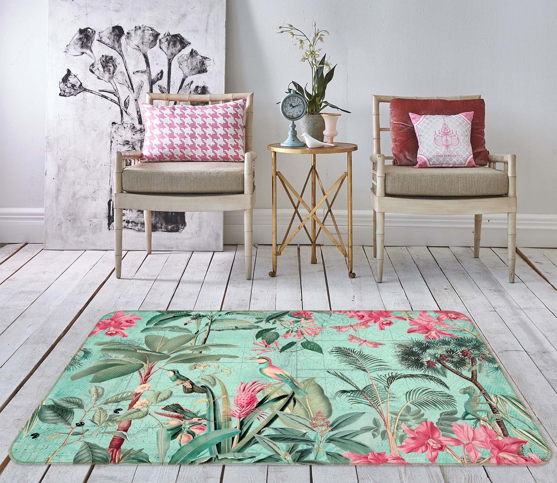 3D Red Flower 1024 Andrea haase Rug Non Slip Rug Mat Mat AJ Creativity Home 