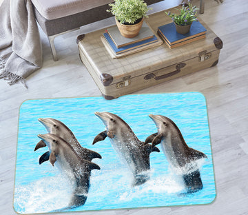 3D Jumping Dolphin 76240 Non Slip Rug Mat