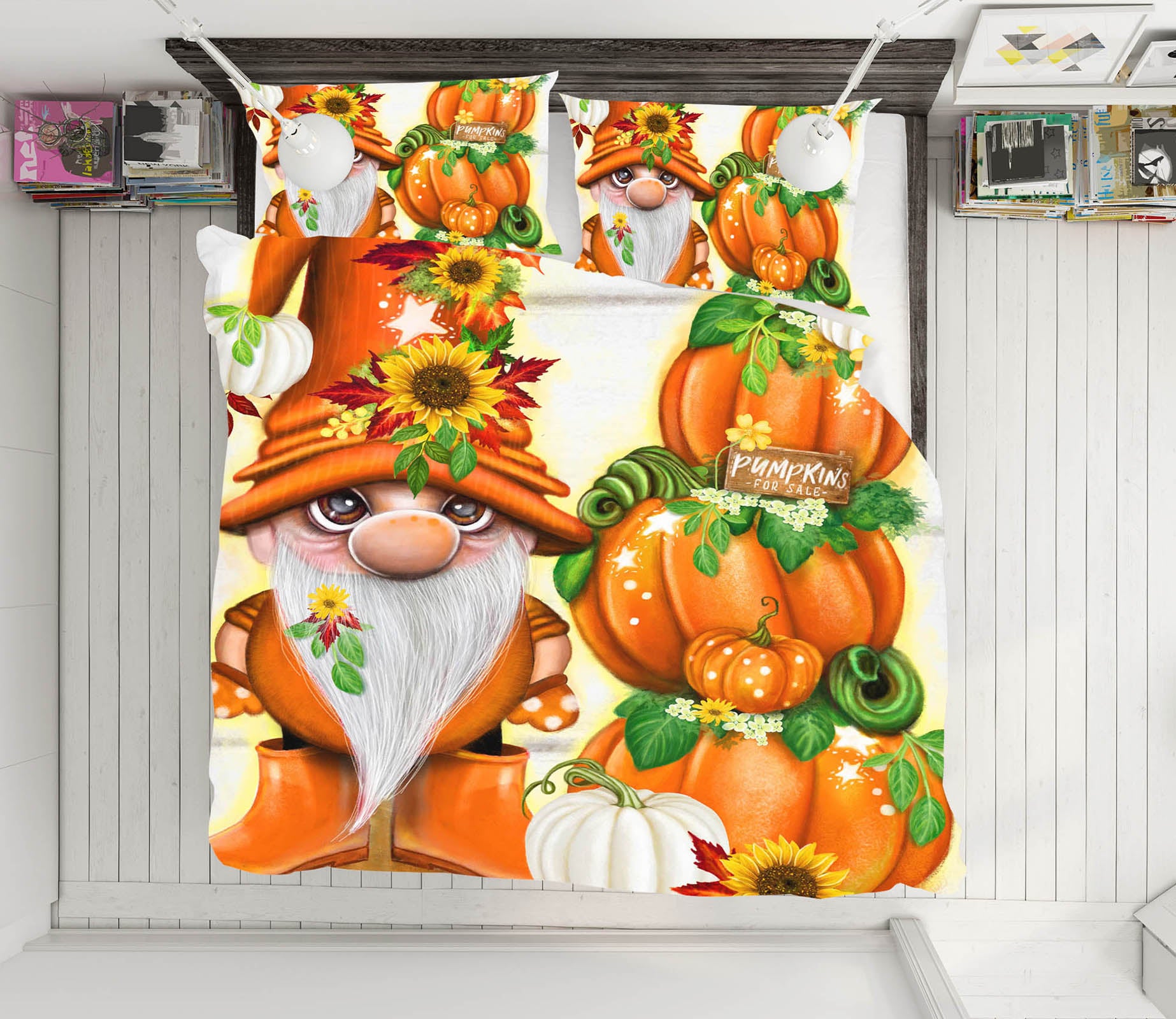 3D Pumpkin Sunflower 8593 Sheena Pike Bedding Bed Pillowcases Quilt Cover Duvet Cover