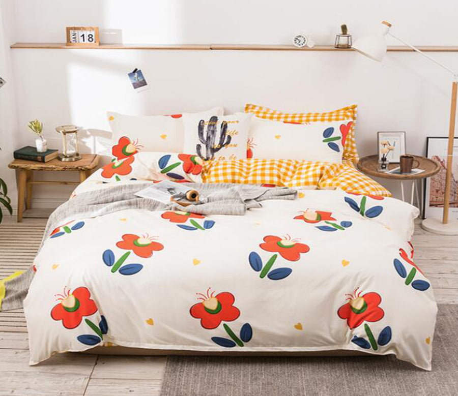 3D Red Pansy 13010 Bed Pillowcases Quilt